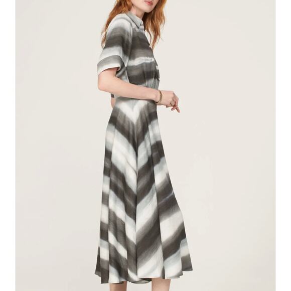 Officine Générale Gray Linen Midi Shirt Dress MEDIUM Career Work Designer $745 - Picture 2 of 10